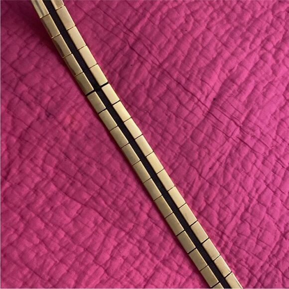 Nanny Brown genuine alligator/ gold metal Belt with Gold Buckle, L 30 inch - Picture 6 of 12